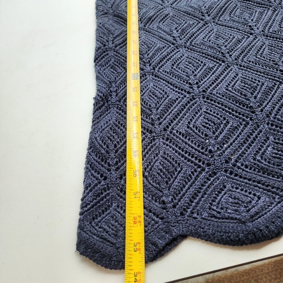 Emma & Posh Women's Knit Crochet Black Midi Skirt Elastic Waist Sz M - Picture 4 of 8